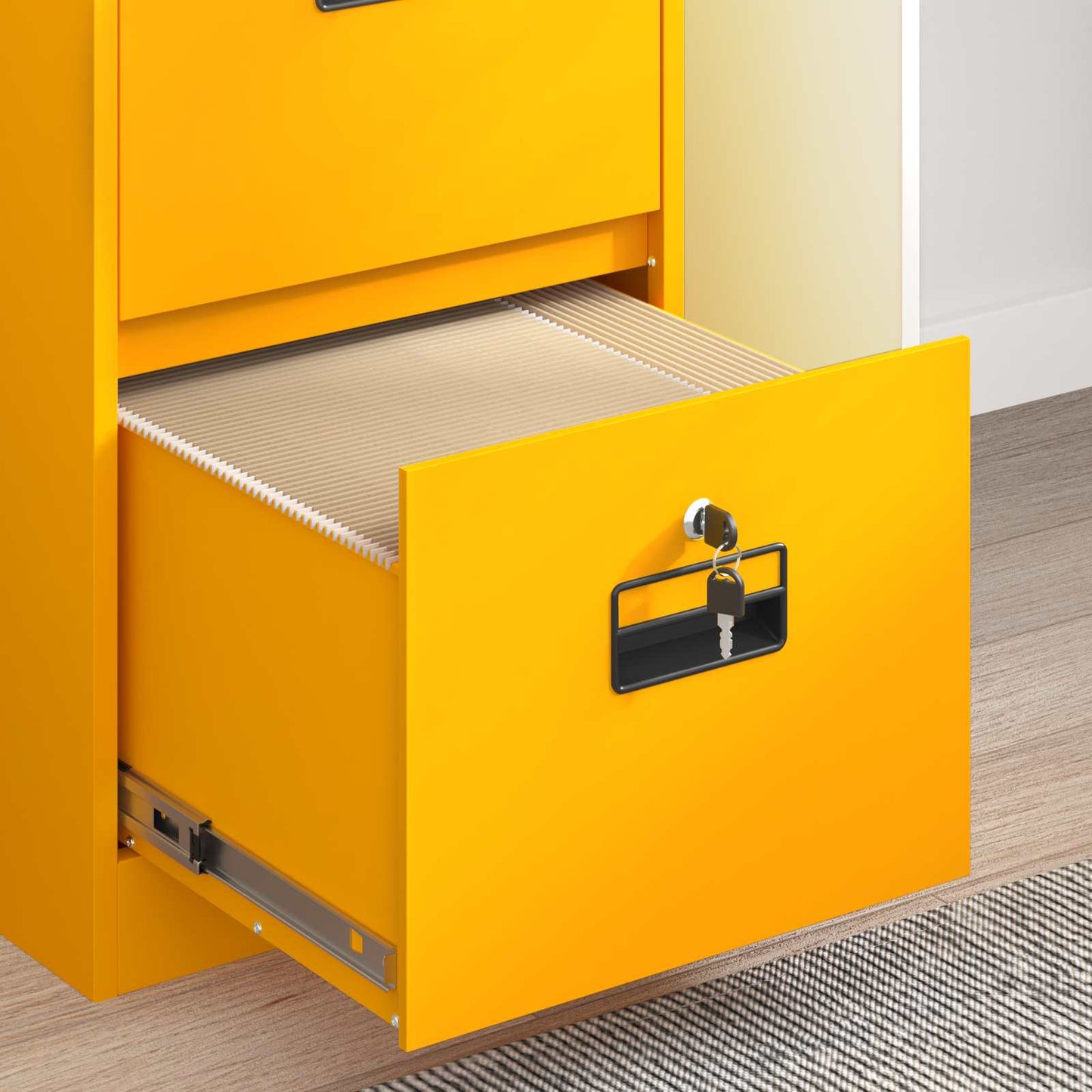 vidaXL Aktenschrank mit Schubladen 2 pcs Senfgelb 44 x 50 x 106,5 cm