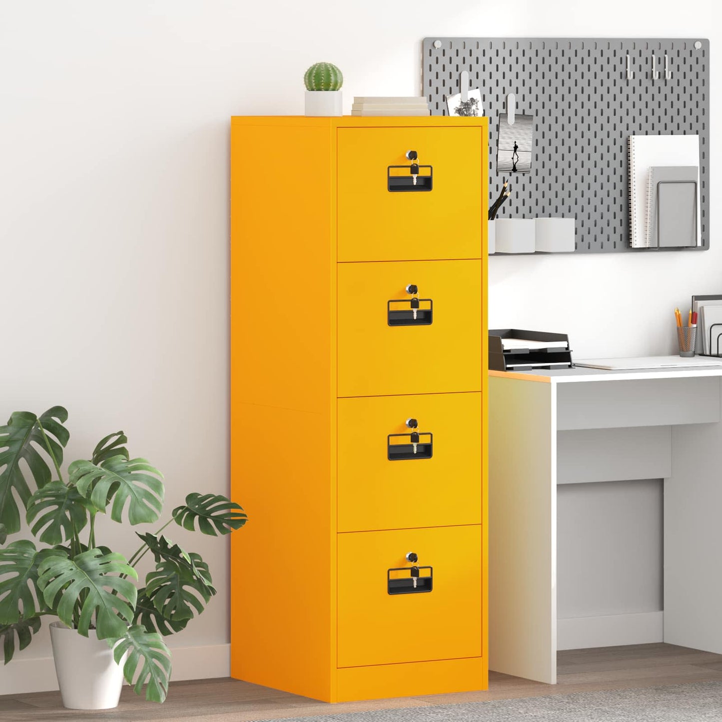 vidaXL Aktenschrank mit Schubladen 2 pcs Senfgelb 44 x 50 x 106,5 cm