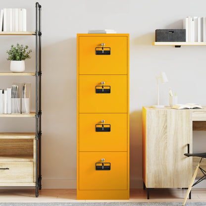 vidaXL Aktenschrank mit Schubladen 2 pcs Senfgelb 44 x 50 x 106,5 cm