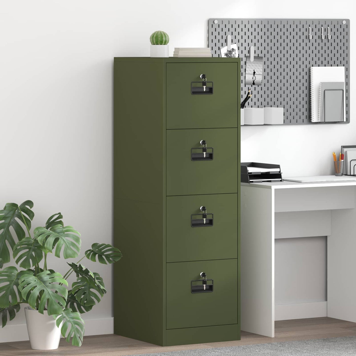 Aktenschrank mit Schubladen 2 pcs Olive Grün 44 x 50 x 106,5 cm