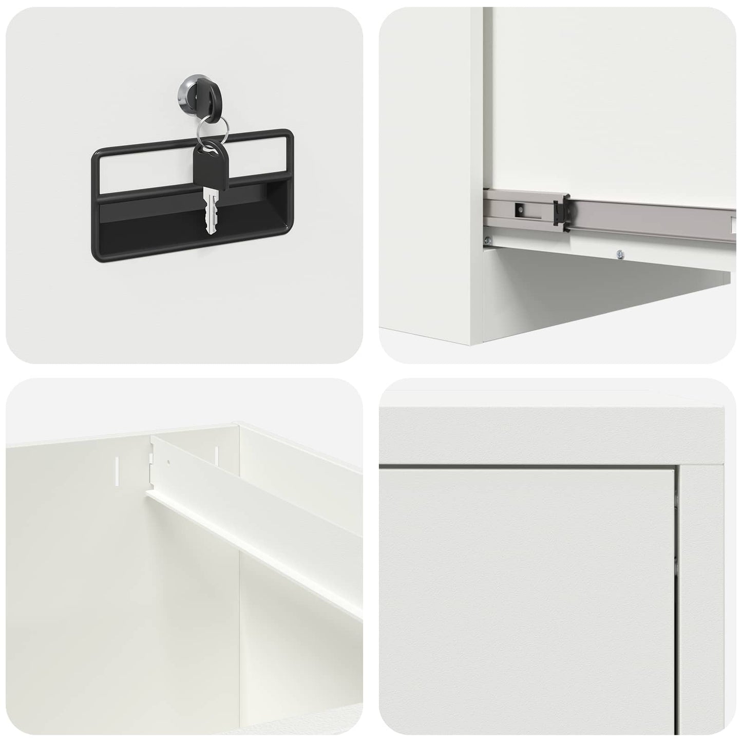 vidaXL Aktenschrank 2 pcs Weiß 44 x 50 x 106,5 cm Kaltgewalzter Stahl