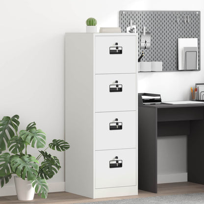 vidaXL Aktenschrank 2 pcs Weiß 44 x 50 x 106,5 cm Kaltgewalzter Stahl