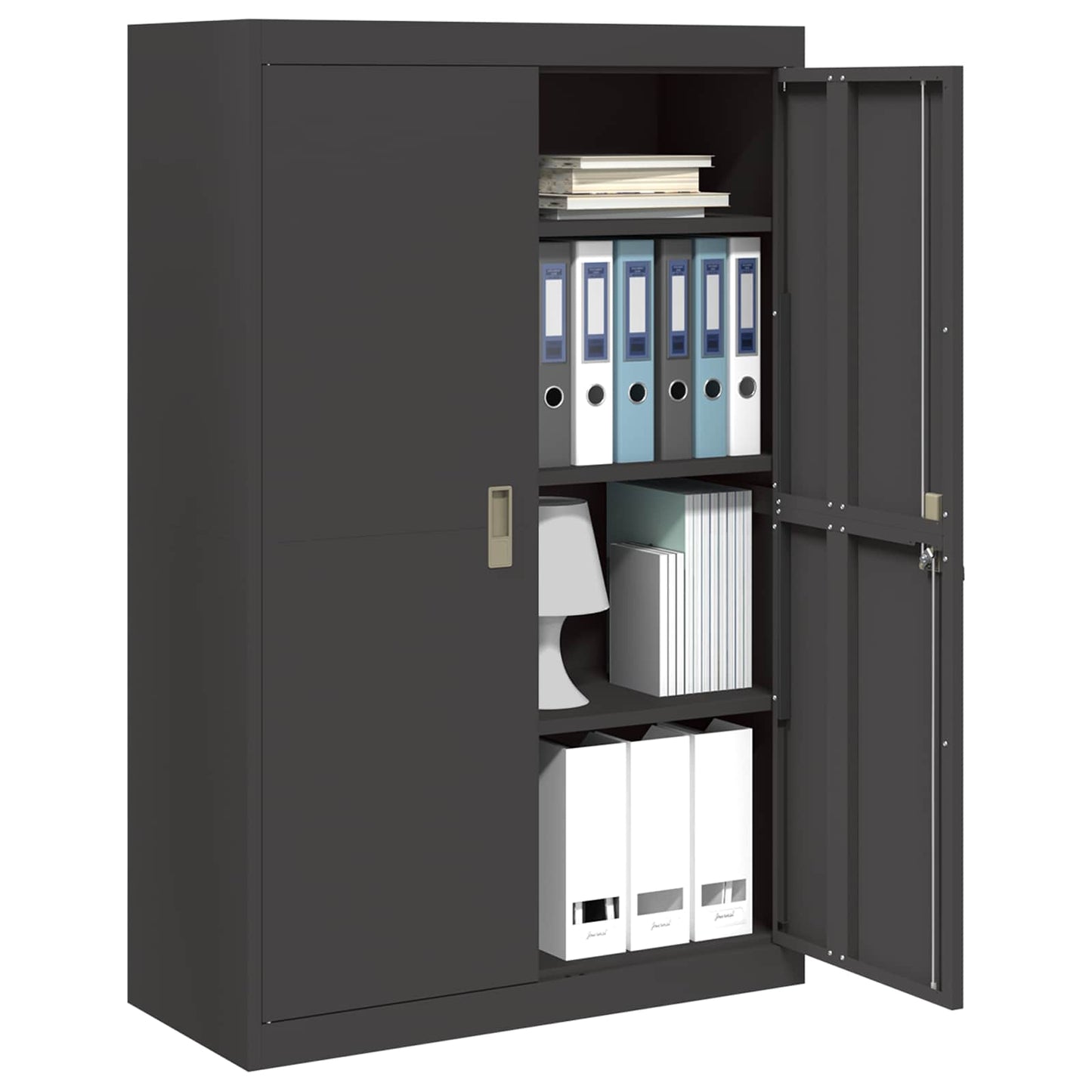 Aufbewahrungsschrank Schwarz 90 x 40 x 140 cm Stahl