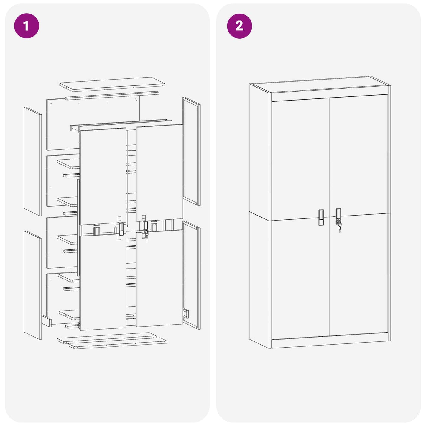 Aufbewahrungsschrank Weiß 90 x 40 x 180 cm Stahl