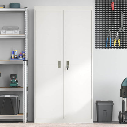 Aufbewahrungsschrank Weiß 90 x 40 x 180 cm Stahl