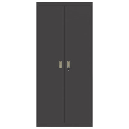 Aufbewahrungsschrank Schwarz 90 x 40 x 200 cm Stahl