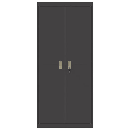 Aufbewahrungsschrank Schwarz 80 x 40 x 180 cm Stahl