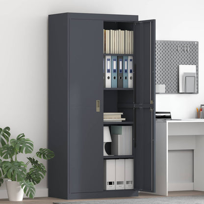 Aufbewahrungsschrank Anthrazit 80 x 40 x 180 cm Stahl