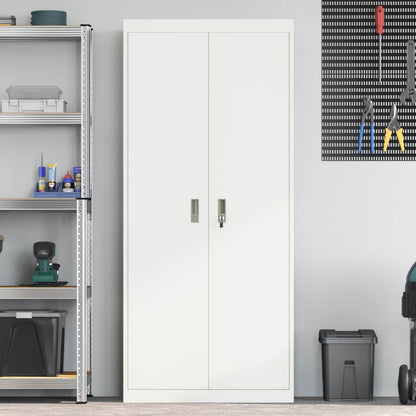 Aufbewahrungsschrank Weiß 80 x 40 x 180 cm Stahl