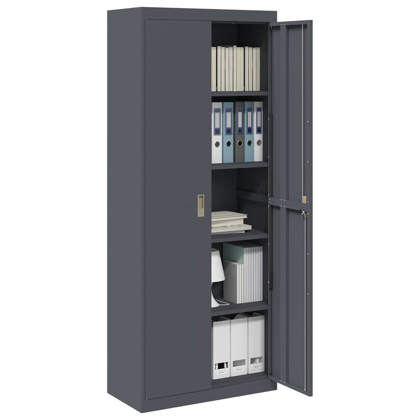 Aufbewahrungsschrank Anthrazit 80 x 40 x 200 cm Stahl