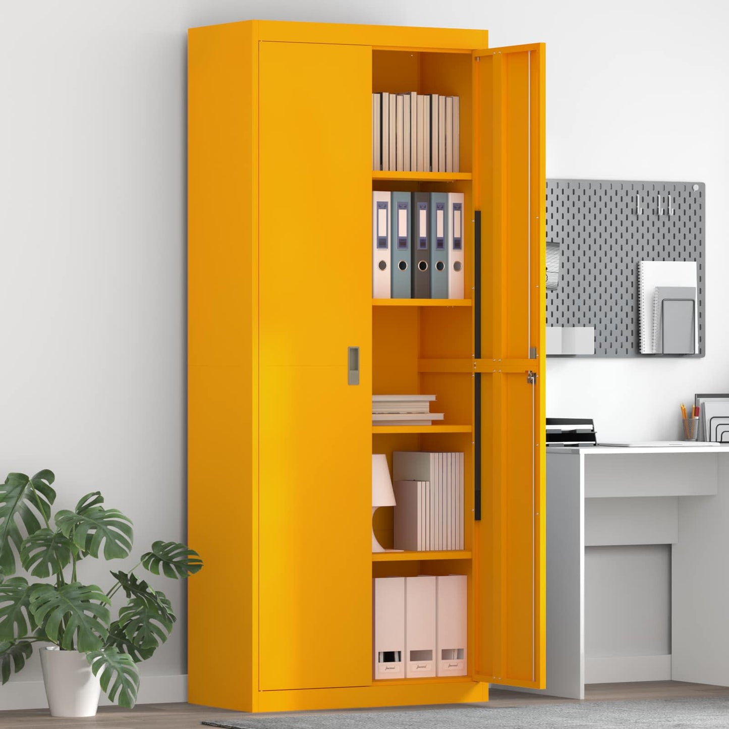 Aufbewahrungsschrank Senfgelb 80 x 40 x 200 cm Stahl