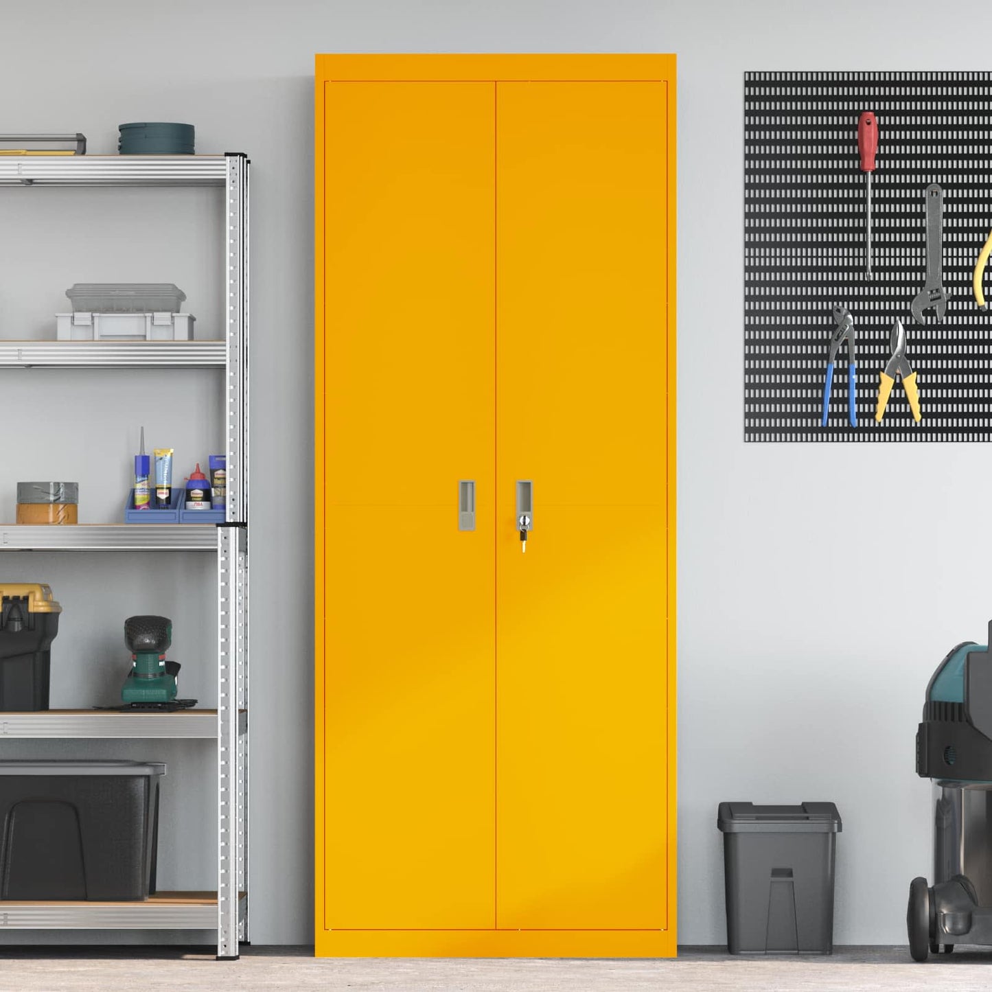 Aufbewahrungsschrank Senfgelb 80 x 40 x 200 cm Stahl