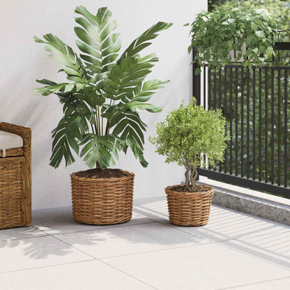 Blumentopf Korb mit Speicher 2 pcs Braun Kubu Rattan