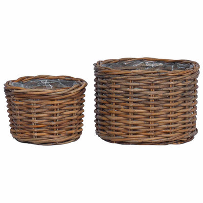 Blumentopf Korb mit Speicher 2 pcs Braun Kubu Rattan