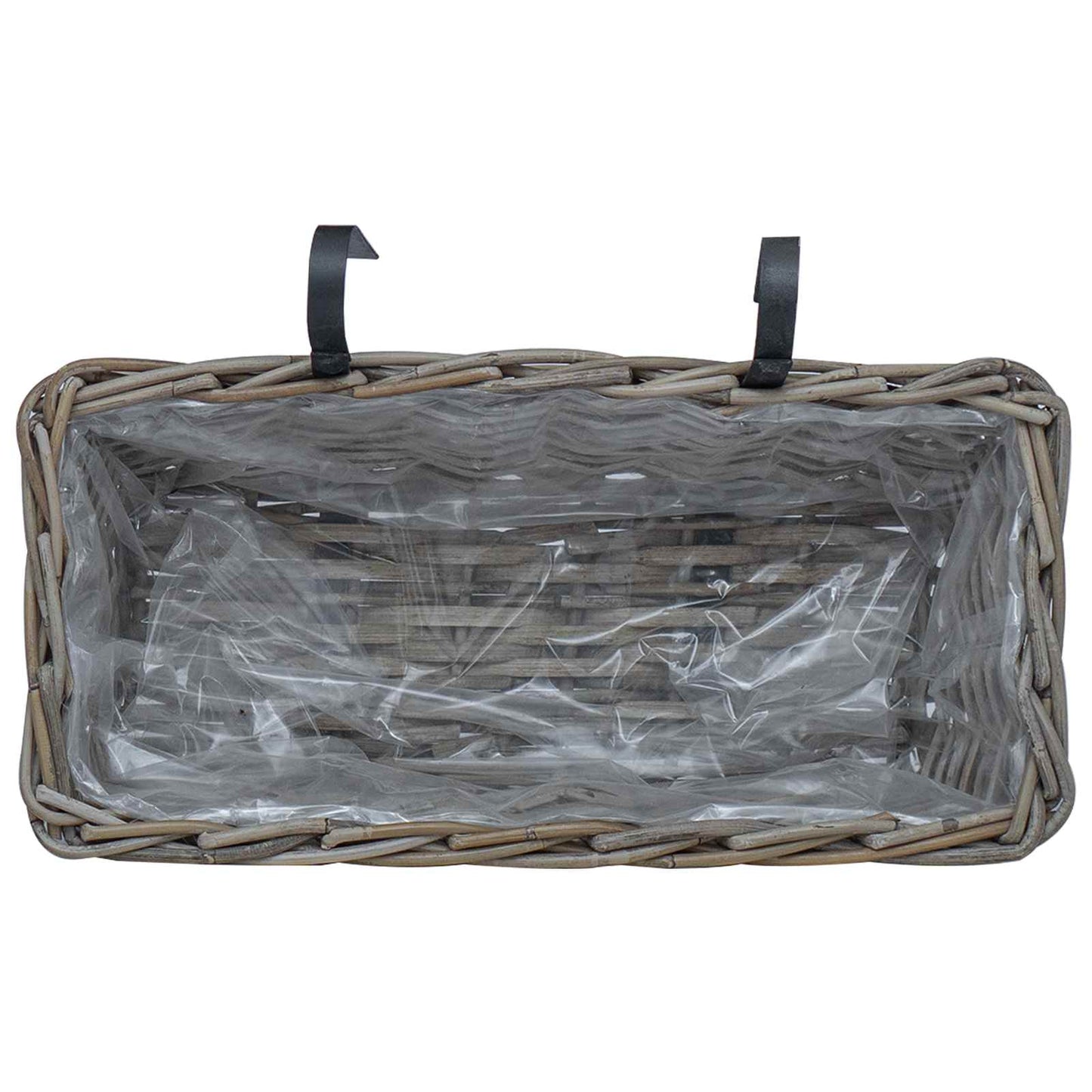 Hängender Blumentopf Korb 2 pcs Grau 48 x 22 x 15 cm