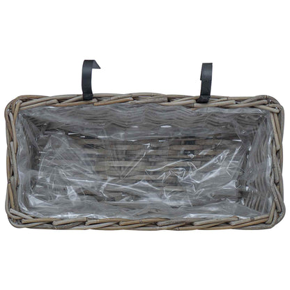 Hängender Blumentopf Korb 2 pcs Grau 48 x 22 x 15 cm