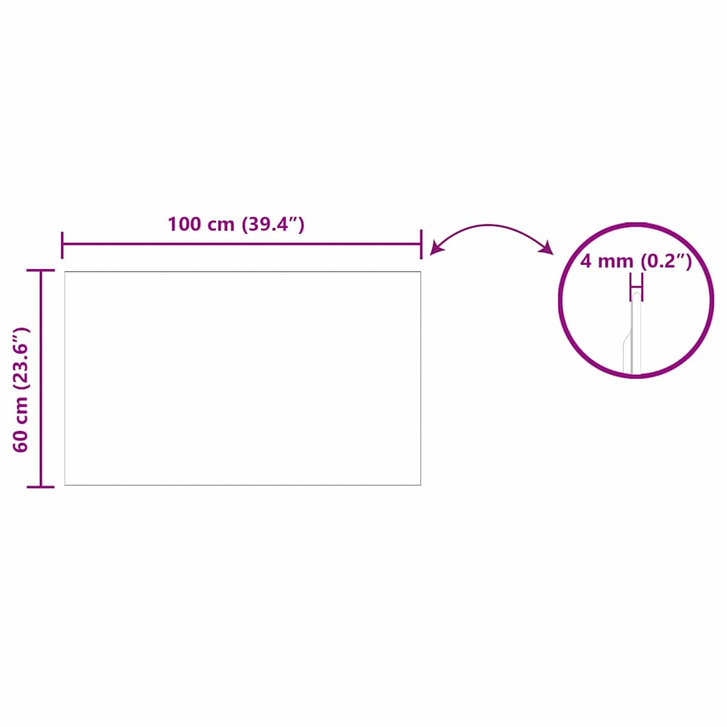 Wandspiegel Rechtwinklig 100 x 60 cm Gehärtetes Glas
