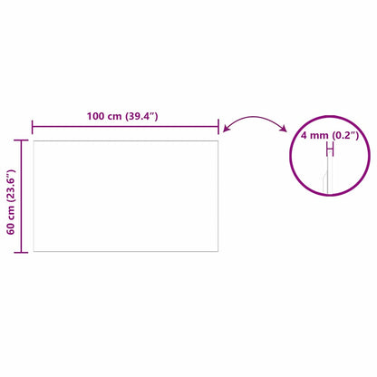 Wandspiegel Rechtwinklig 100 x 60 cm Gehärtetes Glas