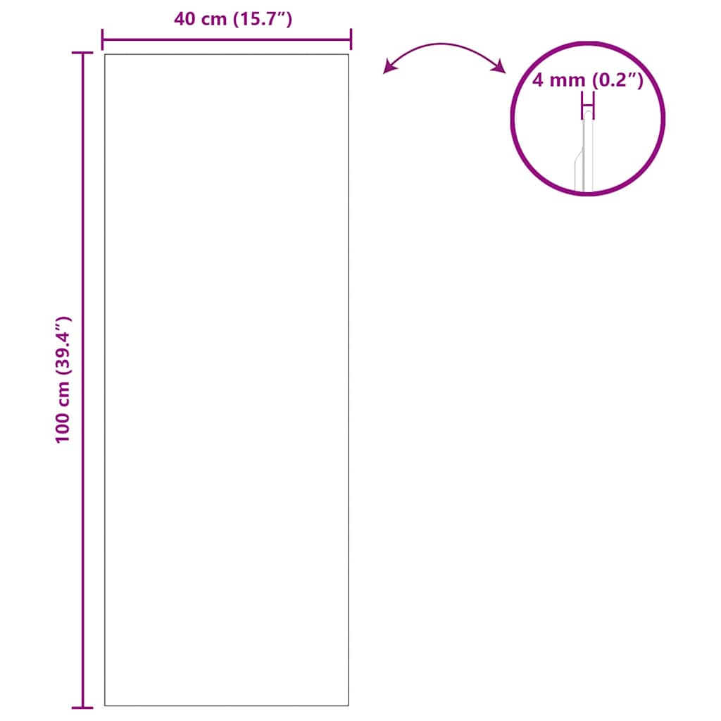 Wandspiegel Rechtwinklig 40 x 100 cm Gehärtetes Glas