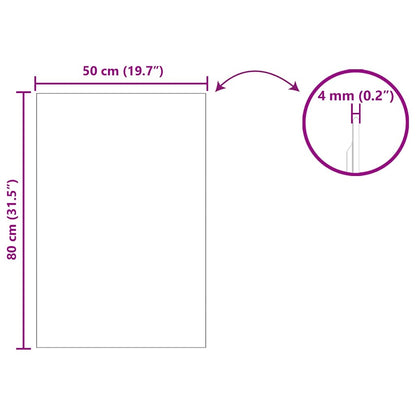Wandspiegel Rechtwinklig 50 x 80 cm Gehärtetes Glas