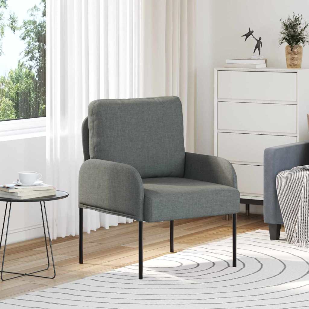 vidaXL Sofas mit Kissen 55cm Dunkelgrau Sperrholz