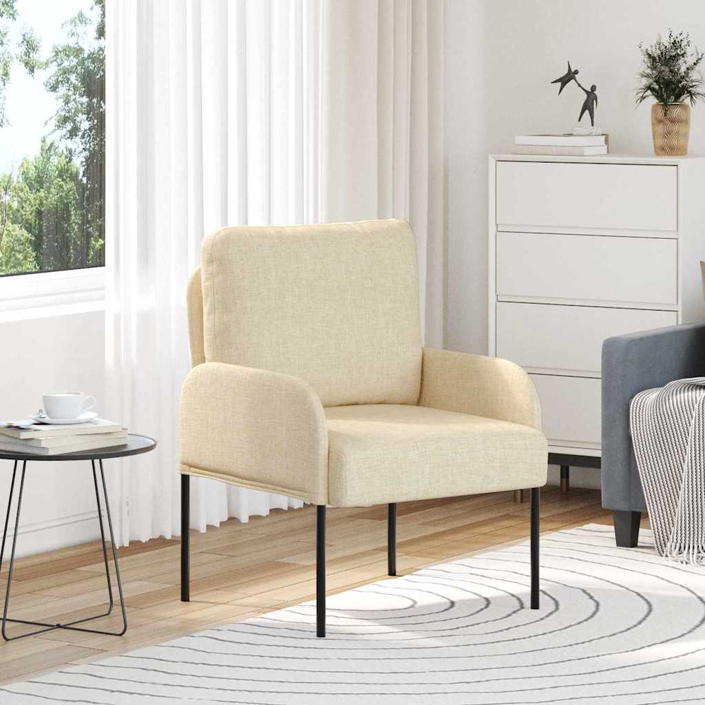 vidaXL Sofas mit Kissen 55cm Creme Sperrholz