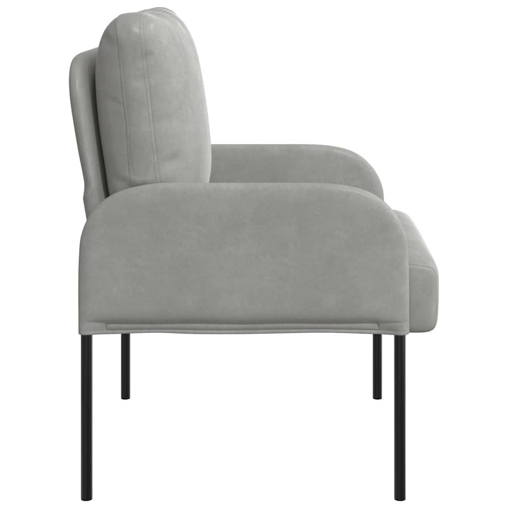 vidaXL Sofas mit Kissen 55cm Hellgrau Sperrholz