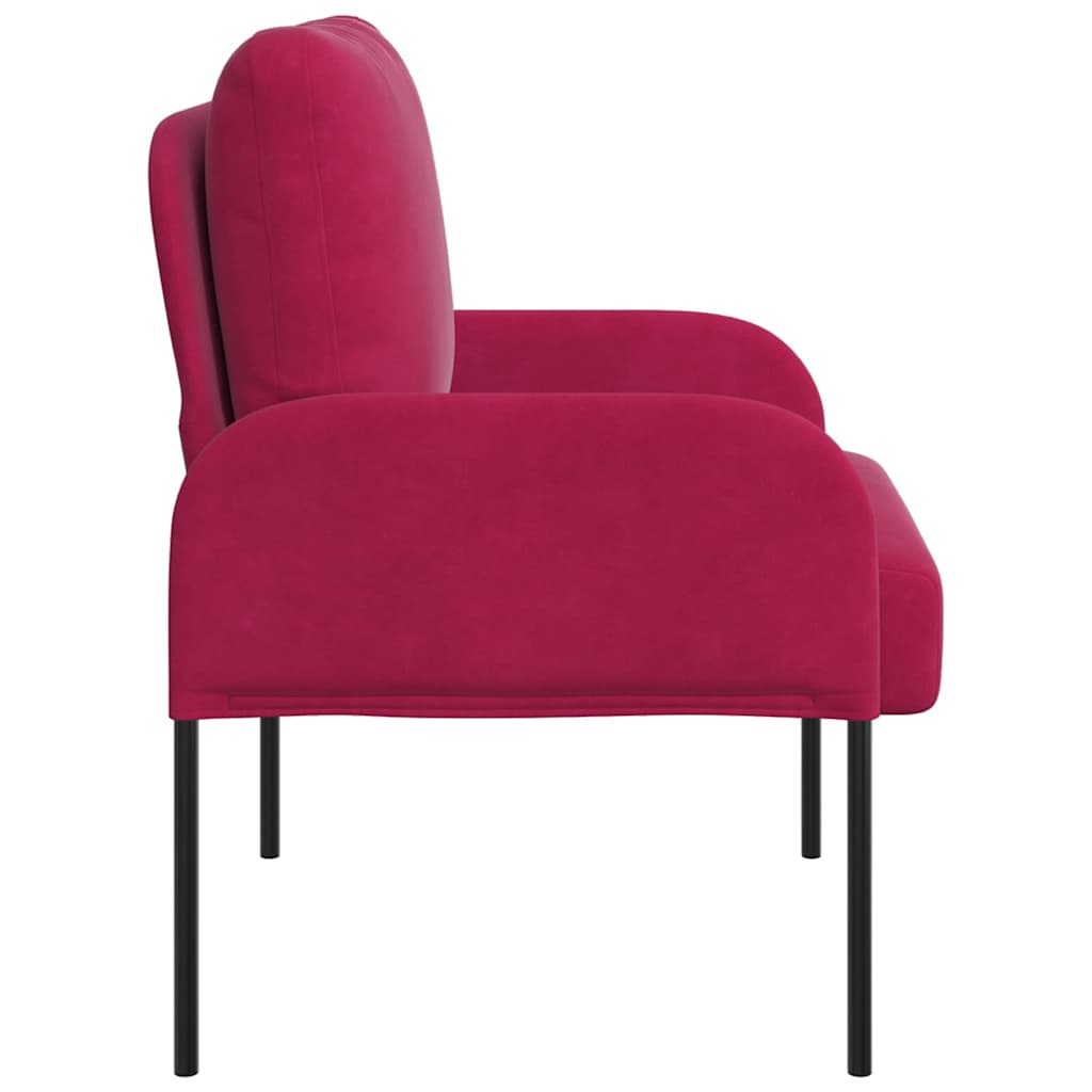 vidaXL Sofas mit Kissen 55cm Weinrot Sperrholz