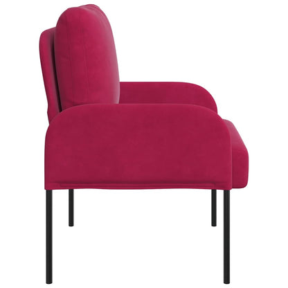 vidaXL Sofas mit Kissen 55cm Weinrot Sperrholz