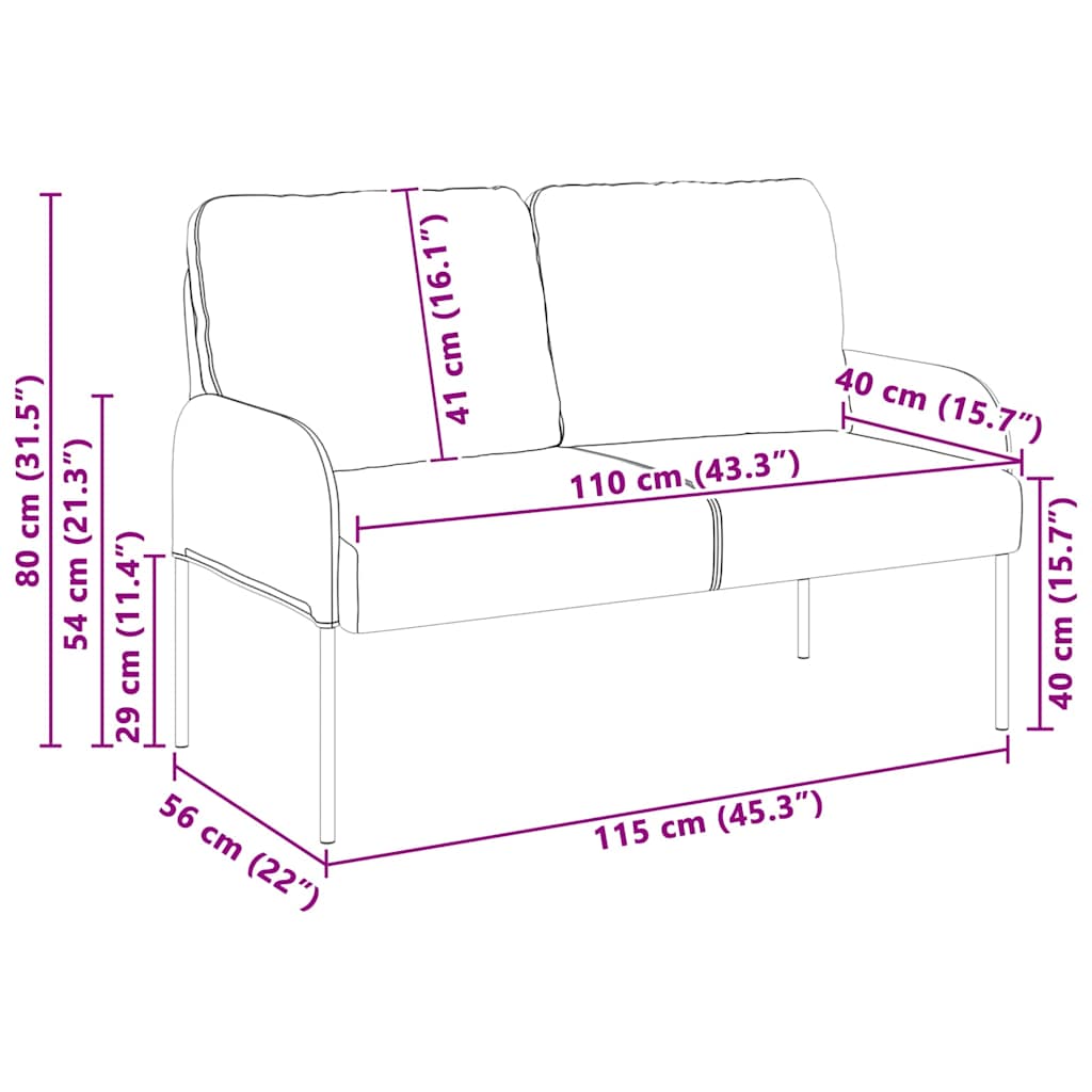 vidaXL Sofas mit Kissen 110cm Taupe Sperrholz