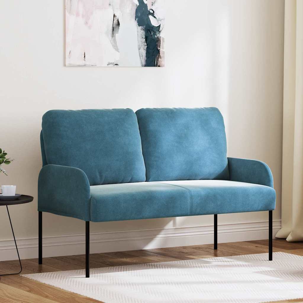 vidaXL Sofas mit Kissen 110cm Blau Sperrholz