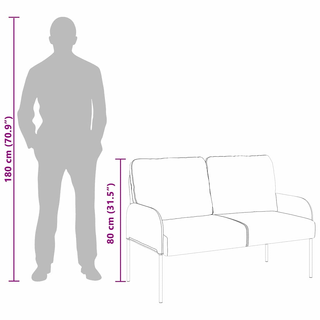 vidaXL Sofas mit Kissen 110cm Blau Sperrholz