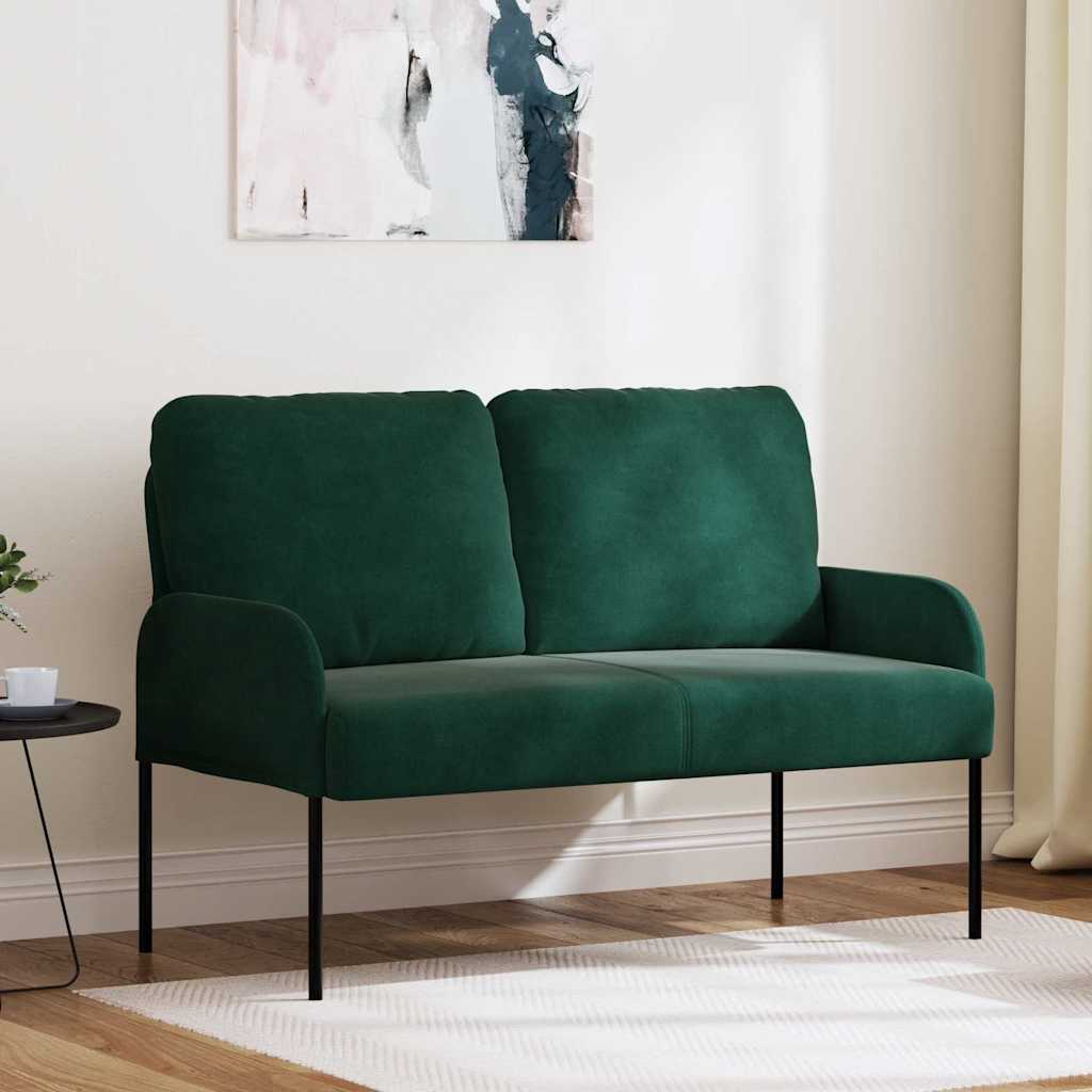 vidaXL Sofas mit Kissen 110cm Dunkelgrün Sperrholz