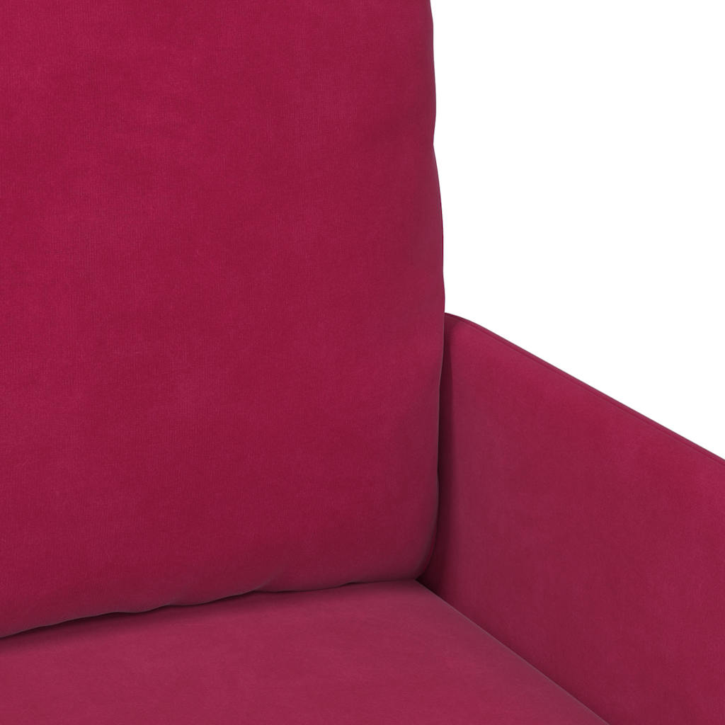vidaXL Sofas mit Kissen 110cm Weinrot Sperrholz