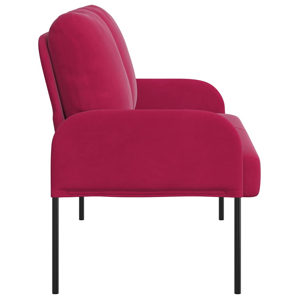 vidaXL Sofas mit Kissen 110cm Weinrot Sperrholz