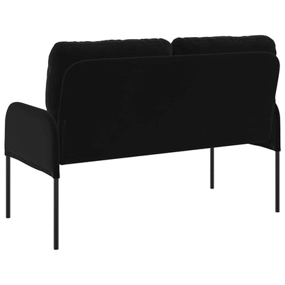 vidaXL Sofas mit Kissen 110cm Schwarz Sperrholz