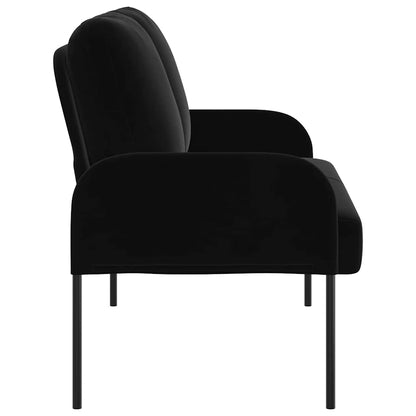 vidaXL Sofas mit Kissen 110cm Schwarz Sperrholz