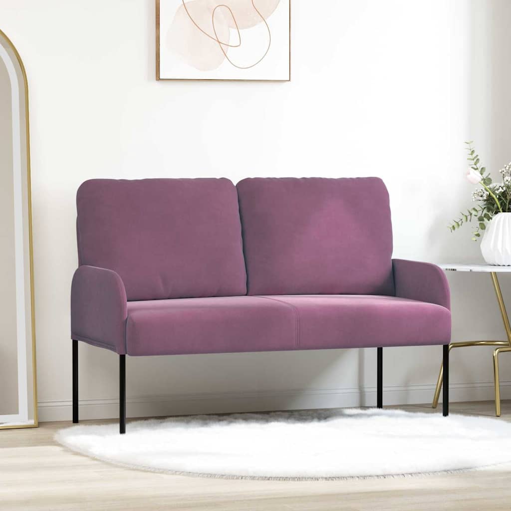 vidaXL Sofas mit Kissen 110cm Lila Sperrholz