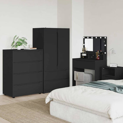 vidaXL Stauraumschränke 2 pcs Schwarz 80 x 48 x 105 cm Holzwerkstoff