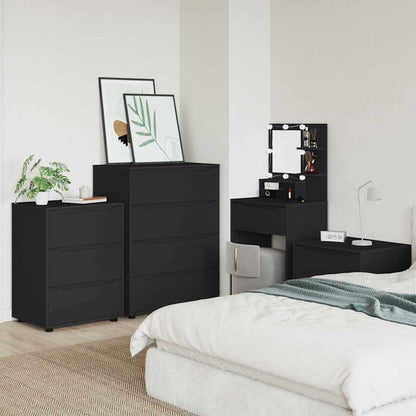 vidaXL Stauraumschränke 2 pcs Schwarz 80 x 48 x 105 cm Holzwerkstoff