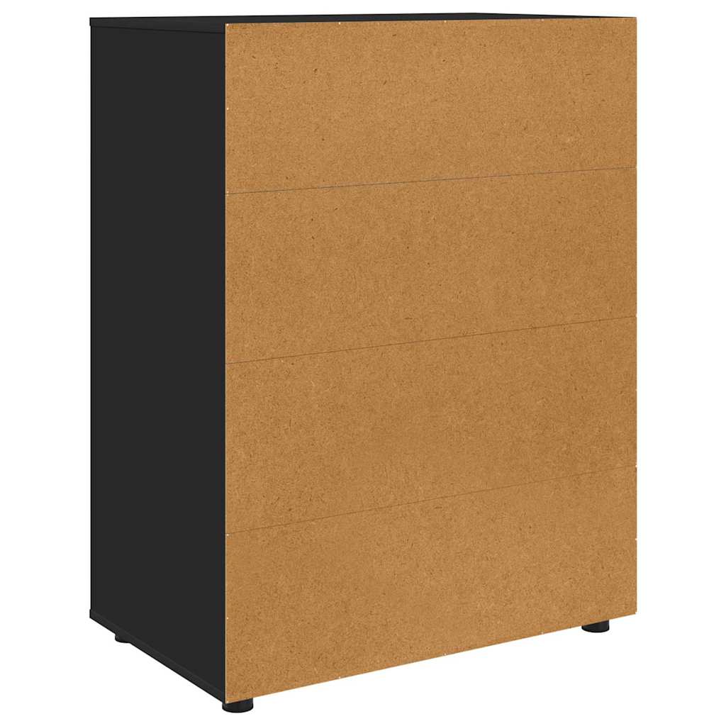 vidaXL Stauraumschränke 2 pcs Schwarz 80 x 48 x 105 cm Holzwerkstoff