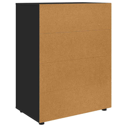 vidaXL Stauraumschränke 2 pcs Schwarz 80 x 48 x 105 cm Holzwerkstoff