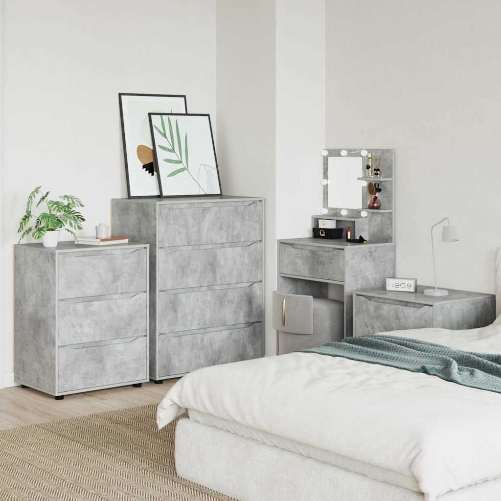 Stauraumschränke 2 pcs Beton Grau 80 x 48 x 105 cm