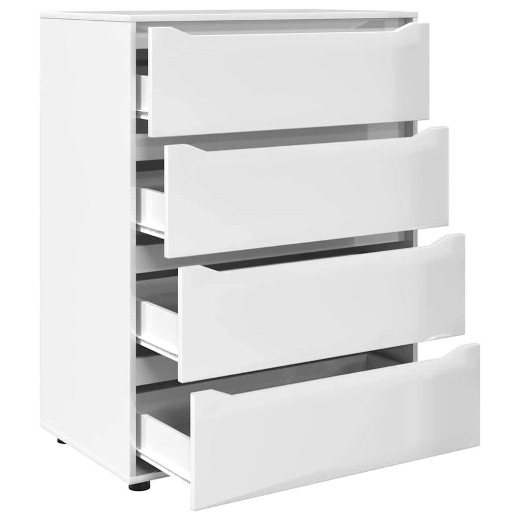 vidaXL Stauraumschränke 2 pcs Hochglanz Weiß 80 x 48 x 105 cm
