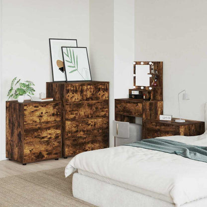vidaXL Stauraumschränke 2 pcs Geräucherte Eiche 80 x 48 x 105 cm