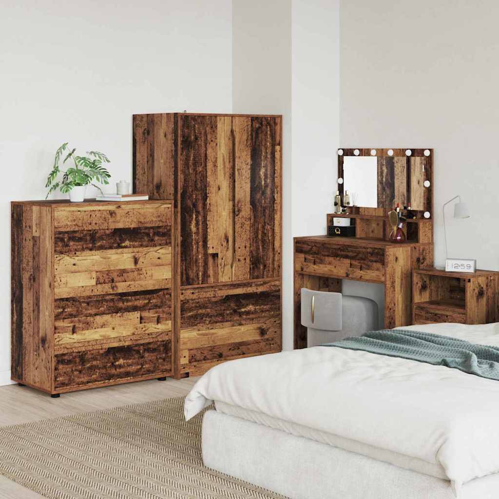 vidaXL Stauraumschränke 2 pcs Altholz 80 x 48 x 105 cm Holzwerkstoff