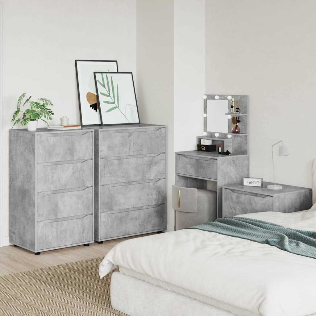 vidaXL Stauraumschränke 2 pcs Beton Grau 60 x 48 x 105 cm