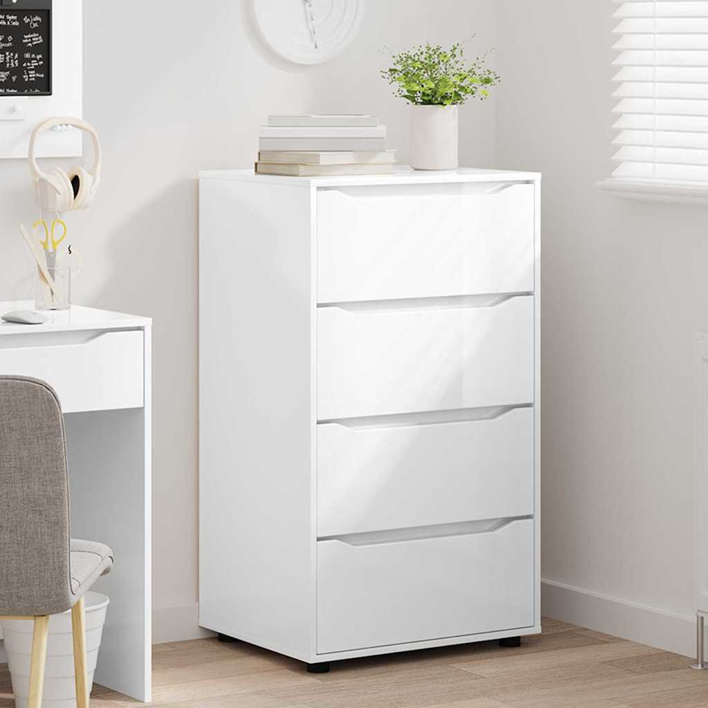 vidaXL Stauraumschränke 2 pcs Hochglanz Weiß 60 x 48 x 105 cm