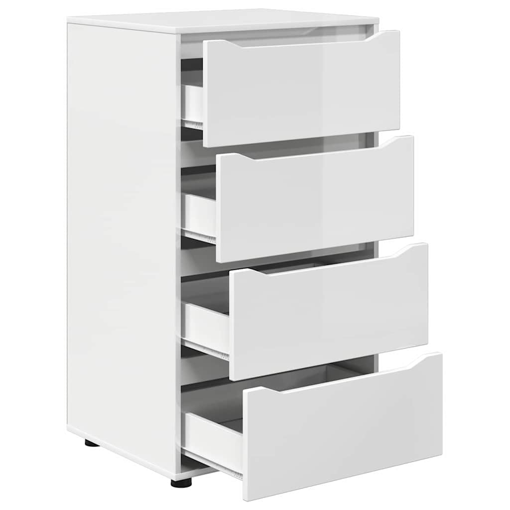 vidaXL Stauraumschränke 2 pcs Hochglanz Weiß 60 x 48 x 105 cm