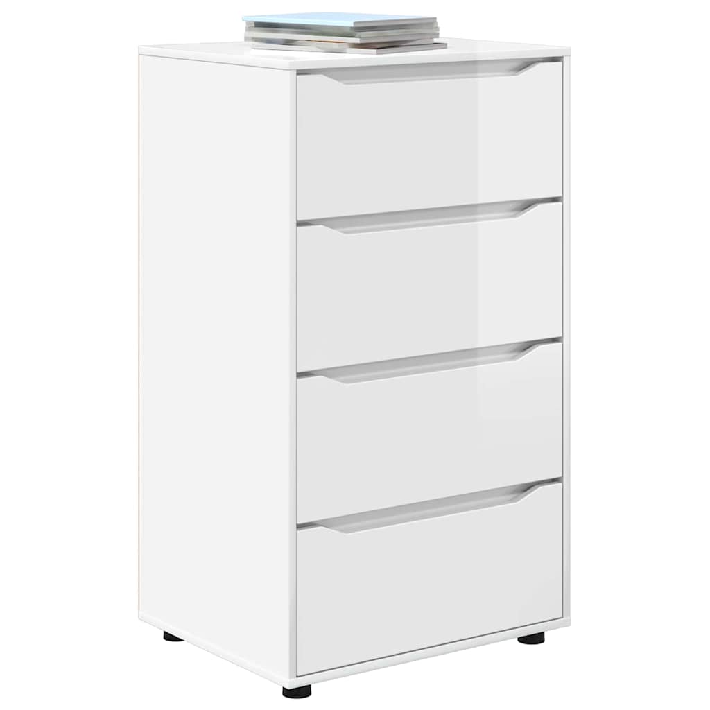 vidaXL Stauraumschränke 2 pcs Hochglanz Weiß 60 x 48 x 105 cm